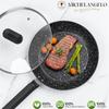 Frigideiras Antiaderentes MICHELANGELO 12 polegadas com Tampa Revestimentos Granito Frigideira Frigideira Saltear Frigideira para Bife Ovo Panela para Cozinhar para Todos os Fogões