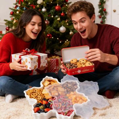 Bandeja de Doces de Natal Organizador de Alimentos Portátil Lancheira Recipiente Charcutaria para Guloseimas Nozes Frutas Pipoca Molho Sobremesa Festa