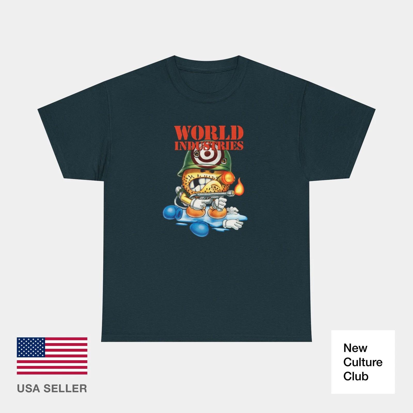 

Full Metal 2001 Flame Thrower Boy World Industries Skater Classic 100% Cotton T-shirt Mens Tees Top Print S