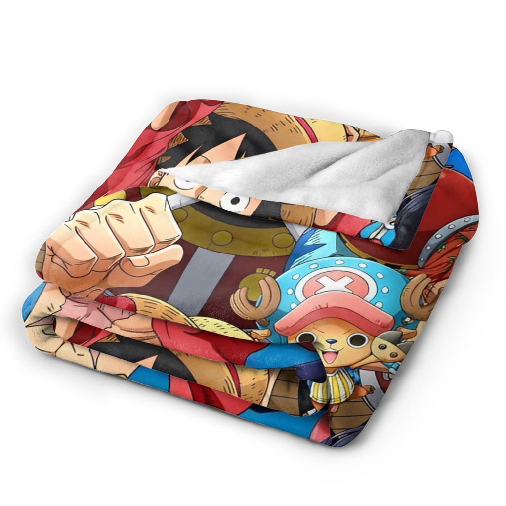 One Anime P-Pieces  Flannel Blanket  Soft Durable Throw Blanket for Living Room Decorative Pattern Bedspread Sofa Bed Cover