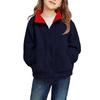 Children's Fashionable Casual High-neck Fleece Thick Long-sleeved Top Jacket