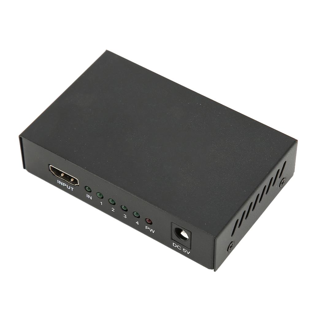 HD Multimedia Interface Splitter 1 In 4 Out 4K 2K Duplicate Mirror Screen Switcher with AC Adapter
