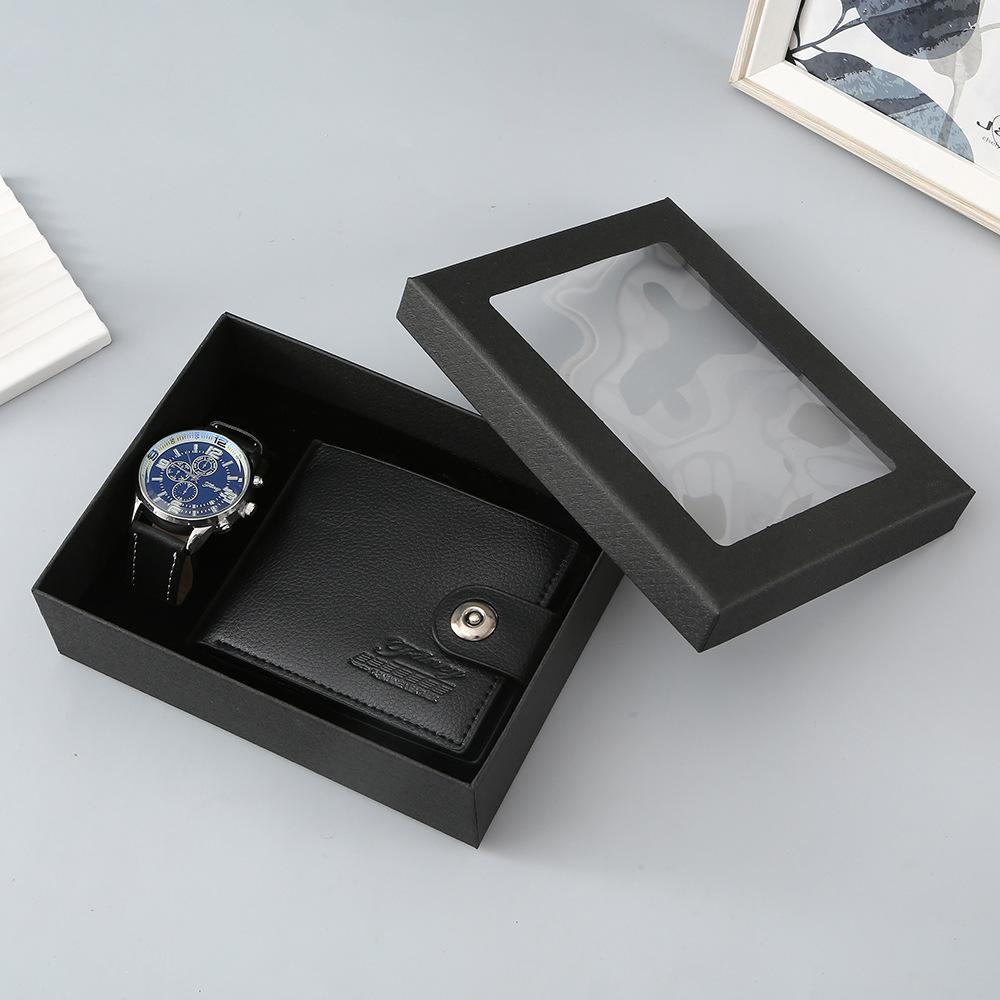 Men’s Gift Set, Wallet + Watch + Belt Box, Valentine Father’s Day Gift for Boyfriend Friend A