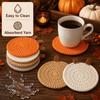Halloween Pumpkin Coasters Handmade Coffee Mugs Mats Creative Knit Cup Mats  Fall Table Decor