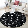 Black & White Cats Pattern Round rug,Carpet Rug for Living Room Bedroom Playroom ,Non-slip Floor Mat,Holiday Gifts and Birthday Gifts.