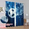 2pcs Window Curtains Soccer Ball Machine Washable Fabric,Without Electricity Festive Backdrops Applies To Holiday Parties