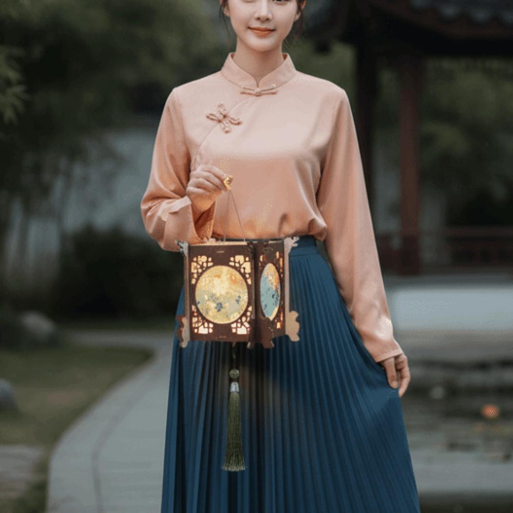 Handmade Retro Lantern DIY Traditional Mid Autumn Craft Wooden Lamp Kit  Gift