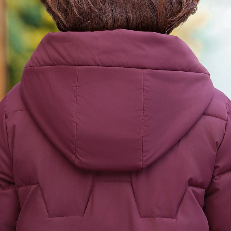 Jaquetas de Senhora de Meia Idade Casacos Curtos de Inverno com Capuz Elegantes Quentes Grossos Tamanho Plus Parkas para Mulheres Agasalhos