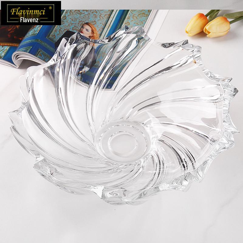 Velká křišťálová skleněná mísa na ovoce a svačinu v evropském stylu pro domácí obývací pokojový konferenční stolek