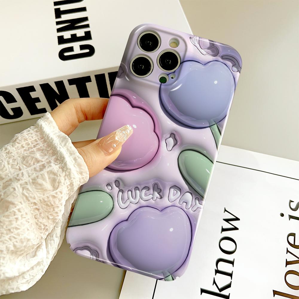 For iPhone 16 15 14 Samsung S23 A23 A52 A33 A73 A53 Huawei Xiaomi Redmi OPPO Vivo Beauty Purple Flowers Design Full Camera Protect Hard Phone Case