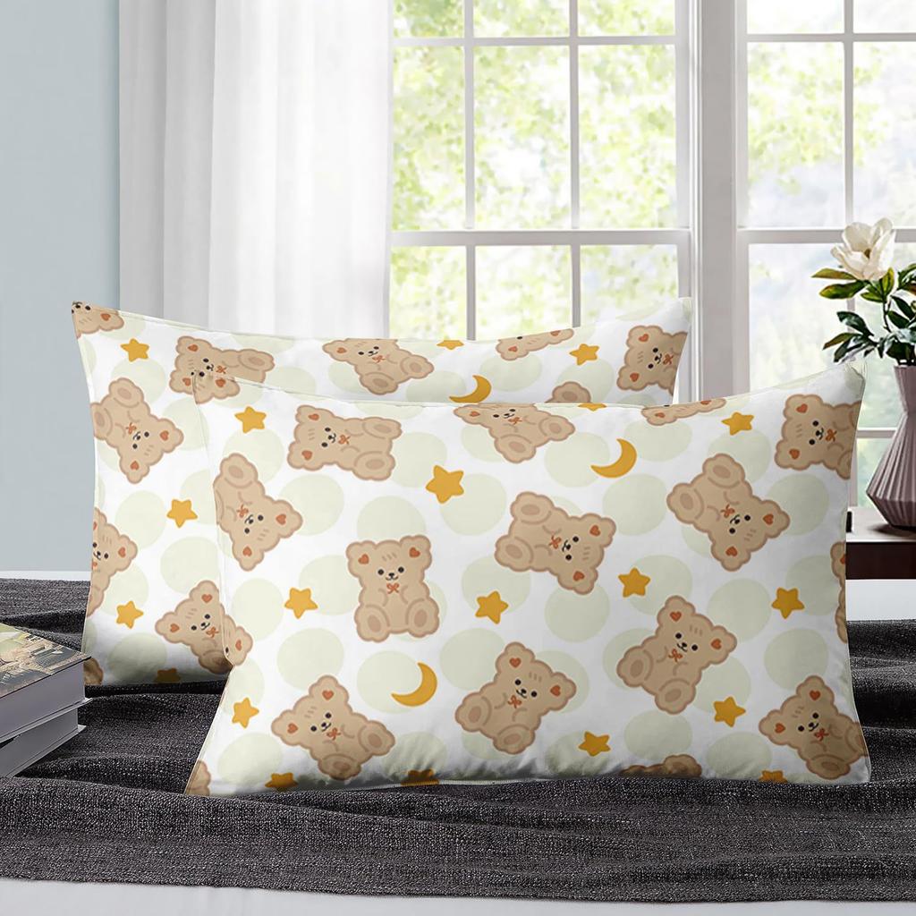 Cute Cartoon Bear Pattern Bed Hat Four-Piece Bedding Set Bedroom Dormitory Bedding Decoration