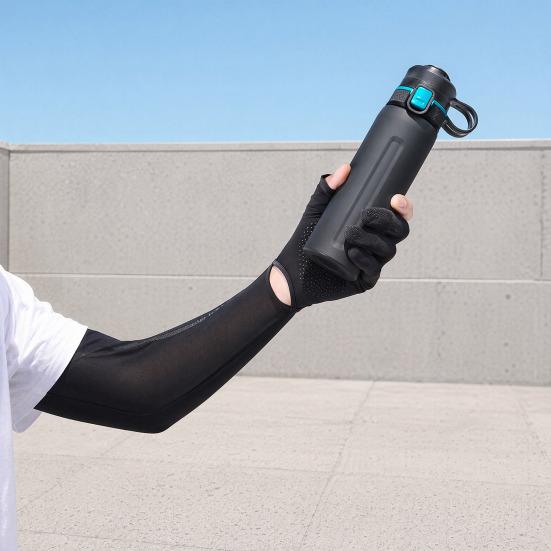 Sun Protection Long Sleeves Anti-Slip Finger UV Gloves Cooling Arm Palm Full Protection