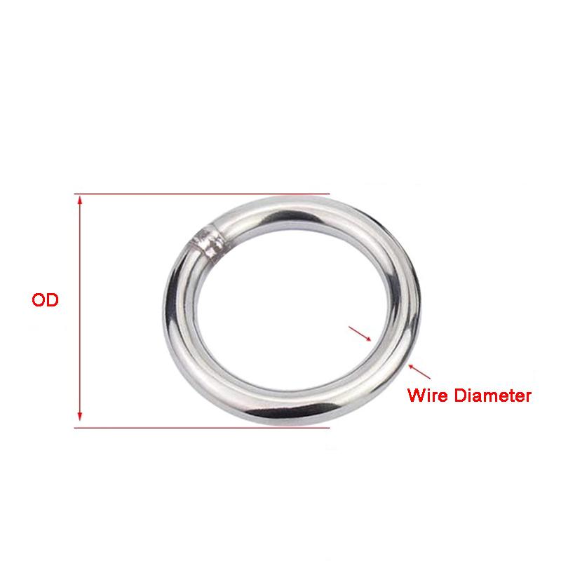 304 Stainless Steel Welded Circular Round Ring M3~M8 O-Shaped Ring Solid Steel Ring Gaskets for Pet Yoga Hanging ID15~60mm
