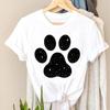 Women Printing Short Sleeve T-shirt  Paw Dog Pet  Casual Fashion Clothes  T Tee Top Print  Female Clothing Graphic T-shirt