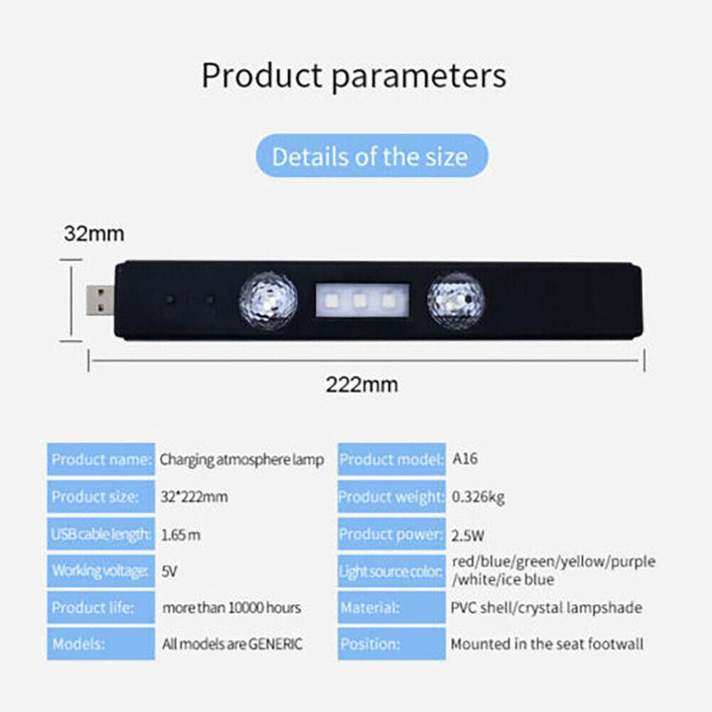 LED Car Atmosphere Lights Wireless Control  RGB Roof Star Light USB Charing Auto Interior Decorative Ambient Party Light Car