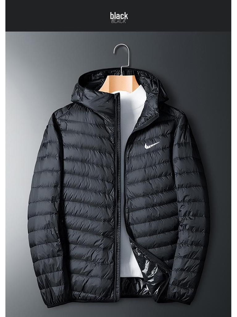Jachetă de puf ușoară pentru bărbați, mărimi mari, casual și rezistentă la vânt pentru toamnă/iarnă