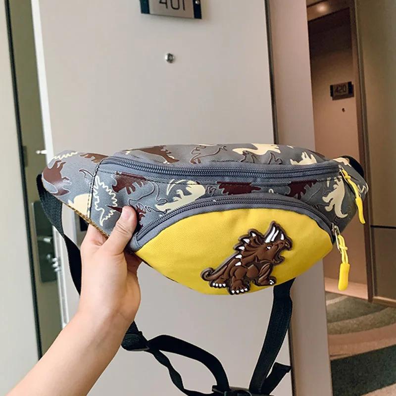 Kid Waist Bag for Girl Boy Cute Cartoon Dinosaur Chest Children Belt Bag Money Pouch Baby Zipper Waist Pack Bum Boy Gift