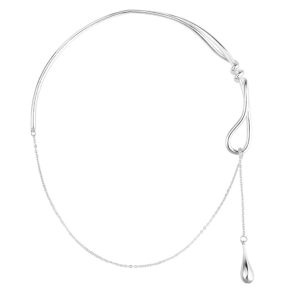 

Modern Minimalist Water Drop Necklace In Silver Or Gold For Fashion Enthusiasts срібний
