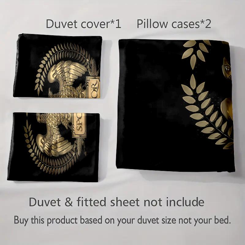 Golden Eagle Emblem. Bedding Duvet Cover Sets Duvet Covers Pillowcases Gifts (1 * Duvet Cover 2 * Pillowcases, Without Duvet Insert)