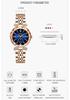 Rose Gold Watch with Brand Stainless Gift for Blue Women's Crystals, Stylish, Waterproof, Name, Business, Steel, Luxury, Cute, Her,