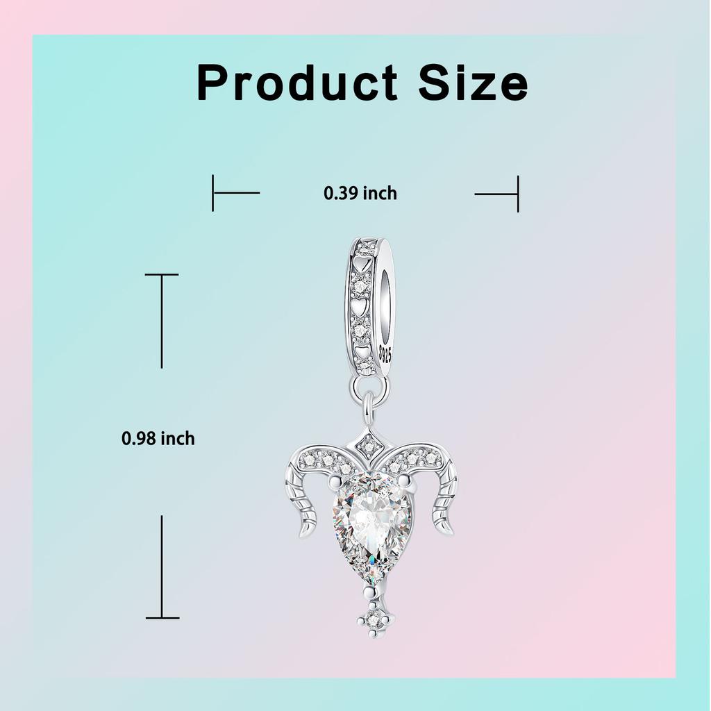 925  Silver January-December Birthday Stone Love Zircon Pendant Bead Fit Charms Necklace Bracelet Women Jewelry DIY Gift