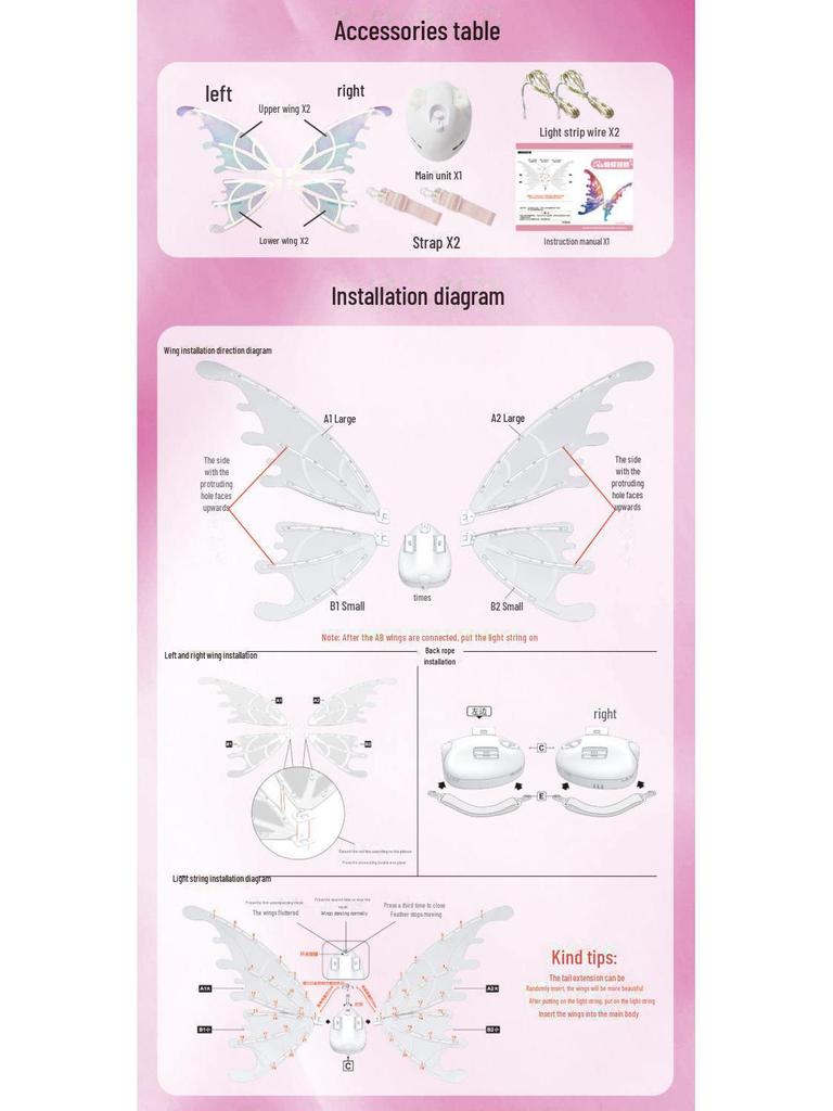 Children's Luminous Butterfly Fairy Wings for Outdoor Stage