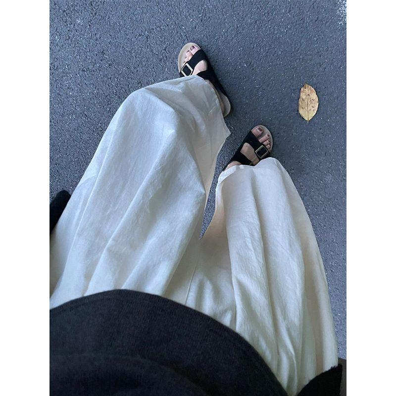 mm White Women s Summer Fat Sister Cropped Yamamoto Casual Pants White 3XL(Suggestion 80-90kg)