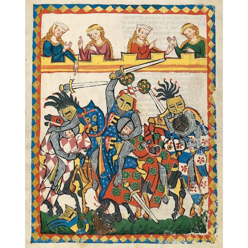 Medieval Antique European Art Posters Lovers On Horse Prints Canvas Printing Retro Wall Picture for Living Room Home Decoration