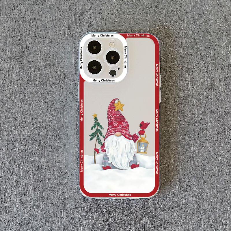 New Year Christmas Santa Claus Clear Phone Case for IPhone 15 Pro Max 14 13 12 11 Pro Max 15 14 7 8 Plus X XR XS Cute Back Cover