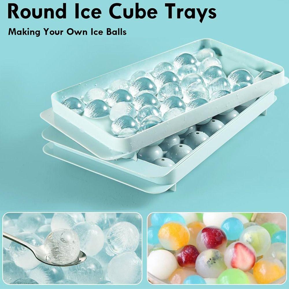 Creative Ice Cube Maker Box 3 Layer Round Ice Cube Trays Portable Ice Cube Molds  Chilling Drinks