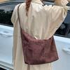 Large Capacity Suede Matte Hobo Bag Zipper Female Tote Bag Cute Vintage PU Crossbody Bag  Students
