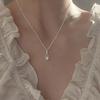 Französische Glänzende Zirkon Wassertropfen Anhänger Halskette Fee Goldfarbe Einfache Schlüsselbein Kette Halskette Damen Party Hochzeit Schmuck