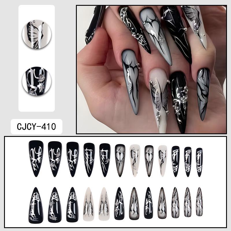 O8 Long Nail Art Tips - European & American High-End Wearable Summer Stickers