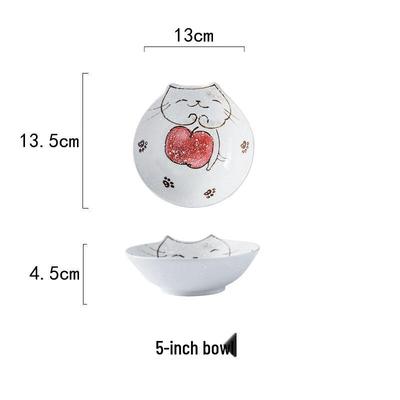 ZISIZ Ceramic Hand-Painted Cat Bowl