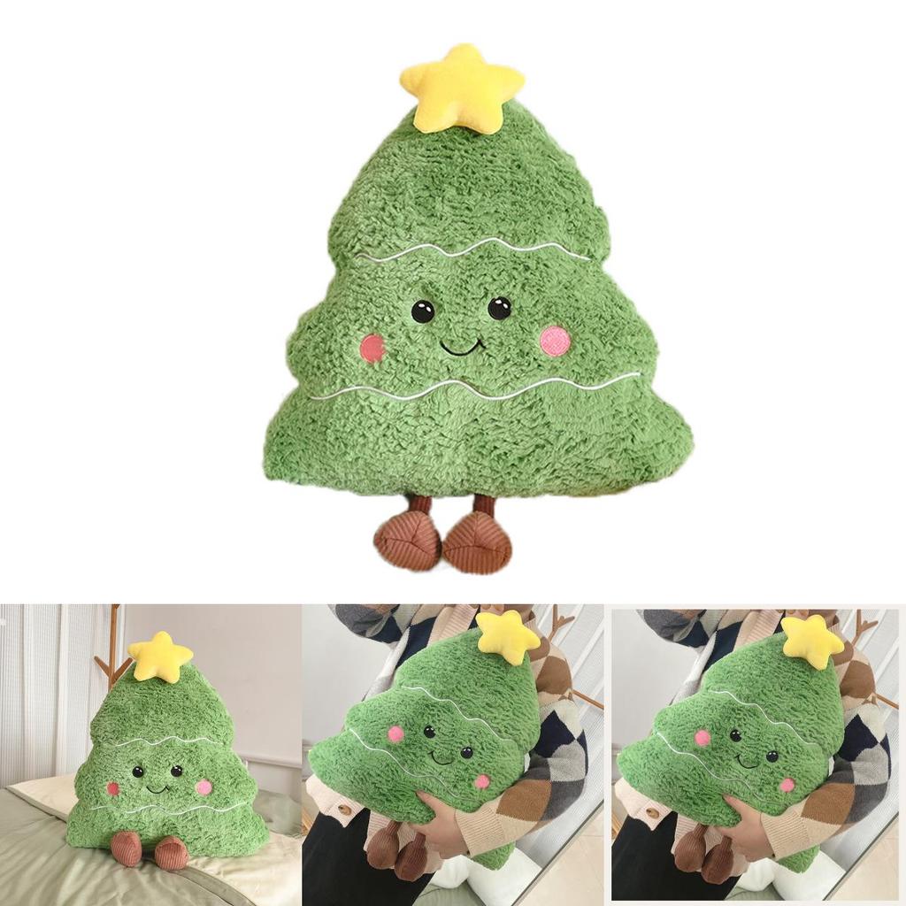 Christmas Tree Plush Pillow With Pp Cotton Filling For Sofa Decor Home Office