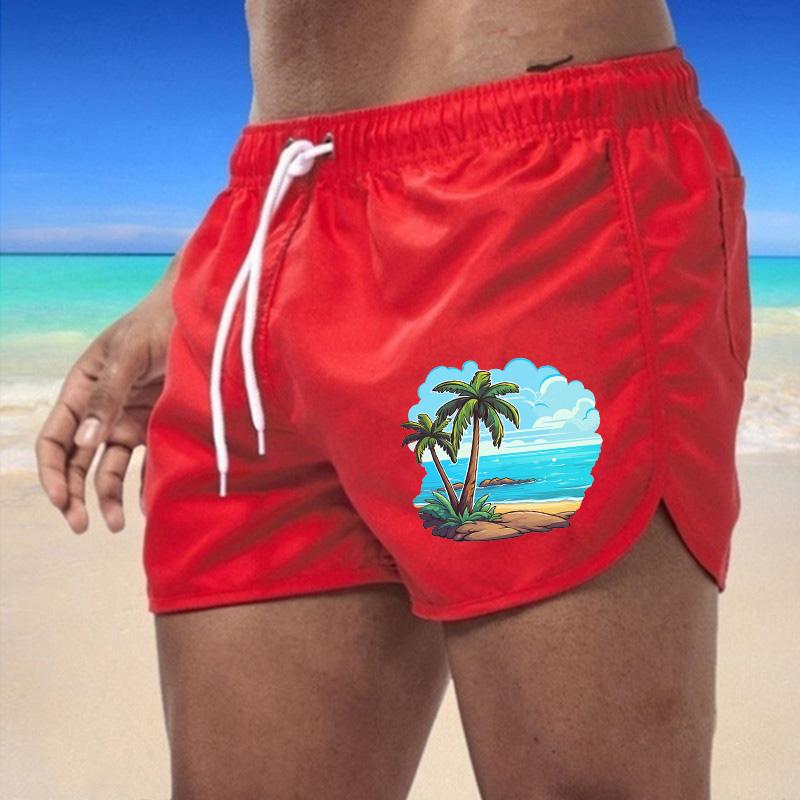 

BBK-83 Летние новые мужские быстросохнущие плавки спортивные штаны купальный костюм пляжные шорты шорты для бега спортивные креативный баскетбольный принт 4XL красный