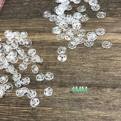 100pcs Tiny 4mm Mini Plastic Round Invisible Snap Button Home DIY Clothes Pajamas White Black Transparent Bag Press Buttons