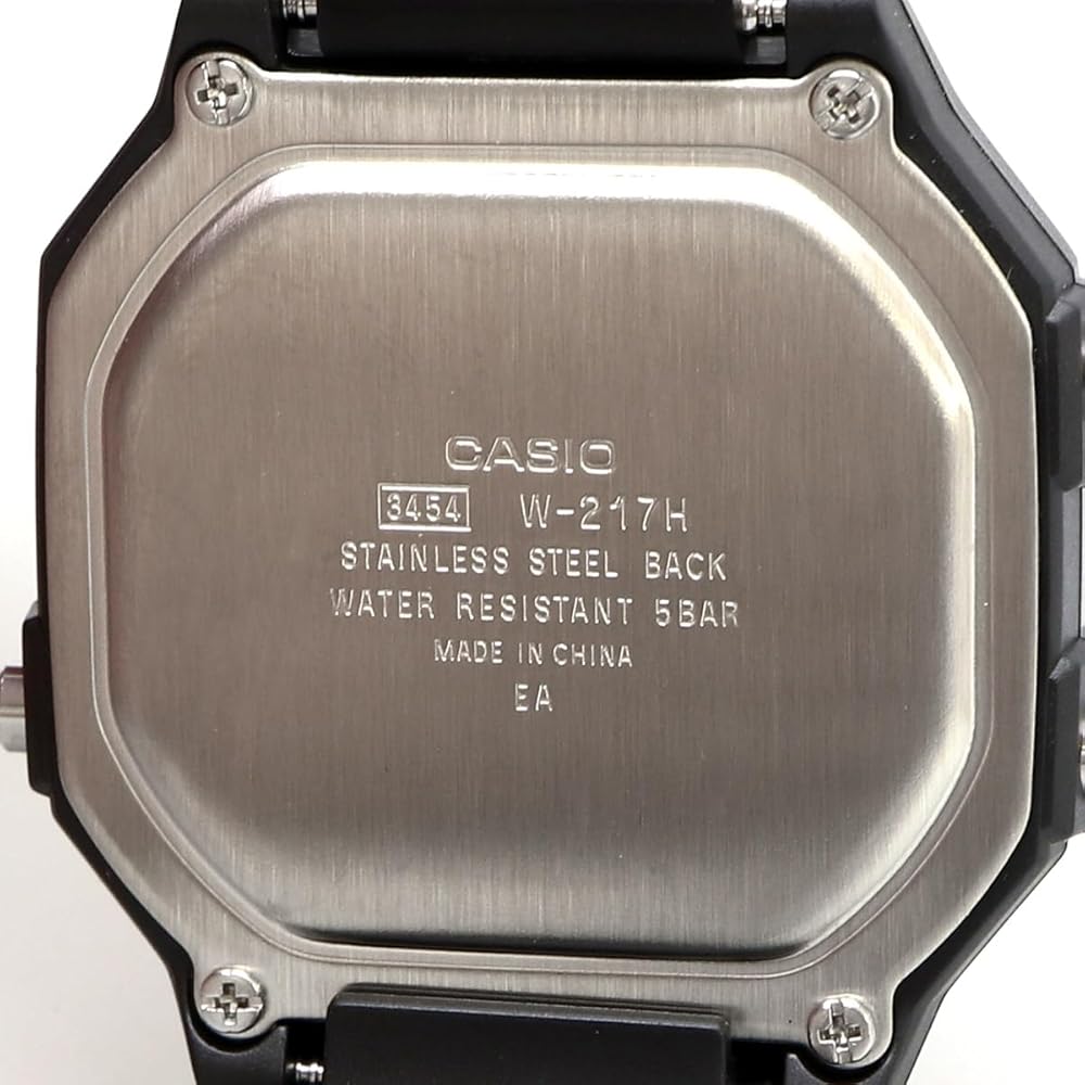 Casio Standard Digital Men's Watch W-217H-1AV Black Water Resistant Lightweight Design