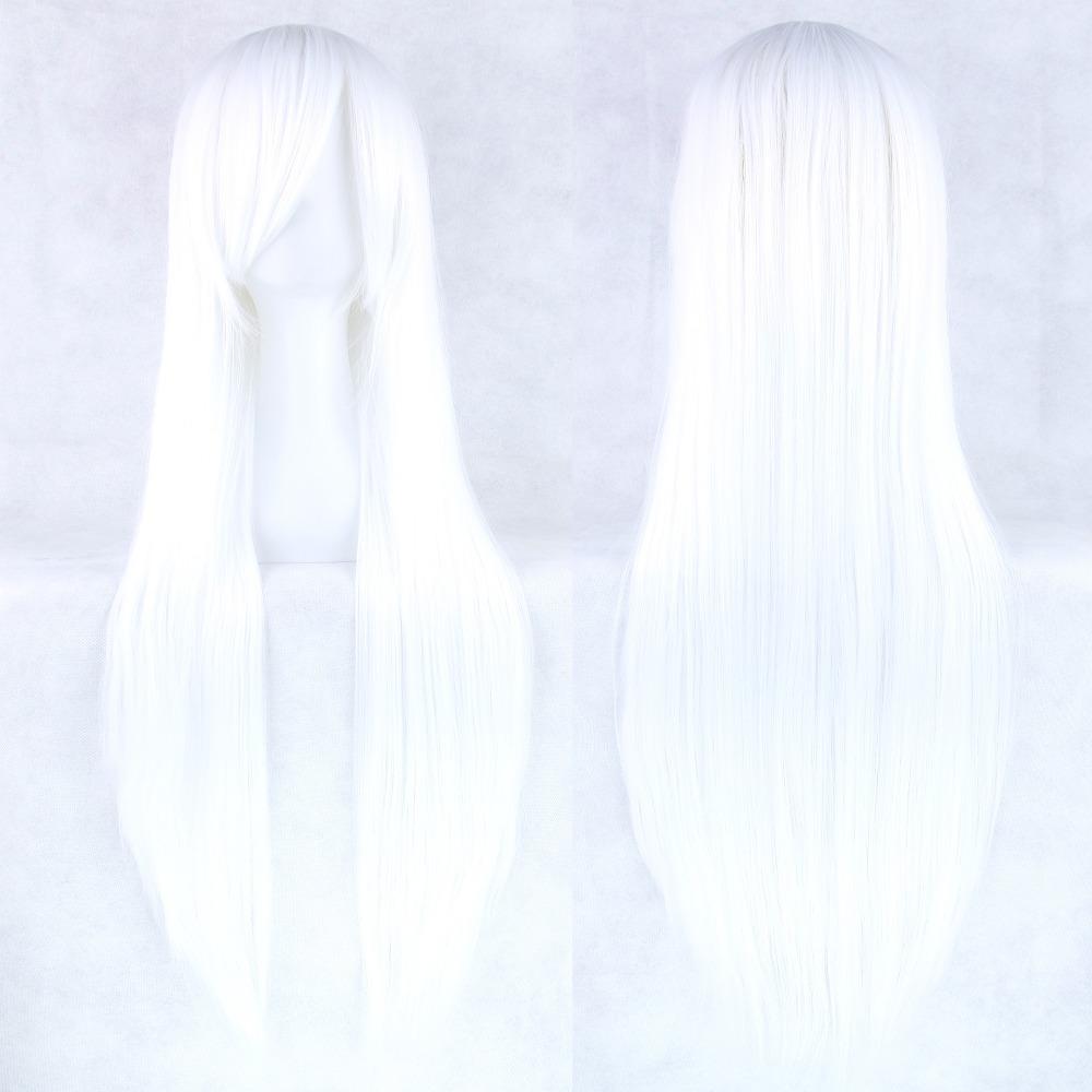 Heat Resistance Long Synthetic Hair 80cm Anime Straight Hairpiece Halloween Cosplay Wigs  Costume