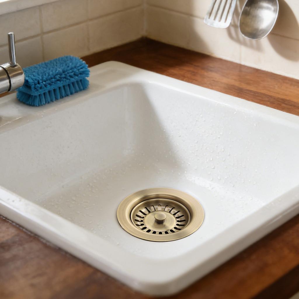 Efficient Drainage Waste Drainer PVD Copper Plating Kitchen Sink Basket Strainer Mm Launching Diameter Waste Drainer Accessory