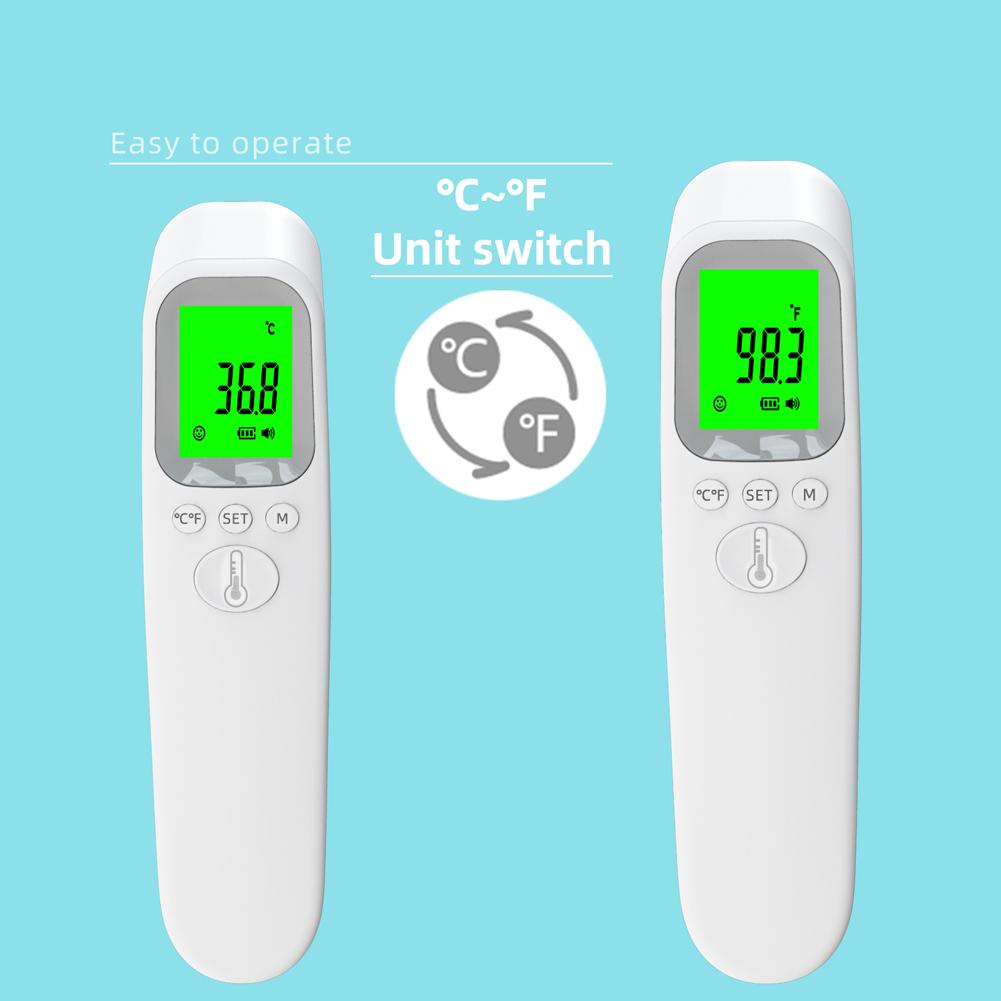 Digital Forehead Thermometric Instrument Non-contact Type Infrared Electronic Body Temperature Measuring Device 3 Color Backlight