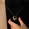 Minimalist Sun Pendant Gold Necklace Fashionable Layering Choker Jewelry Unique Luxury Design