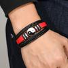 Chinese Tai Ji Charm Wrap Braclets Hiphop Punk Leather Braided Bracelet Bangle for Men Layered Wristband Mens Lucky Hand