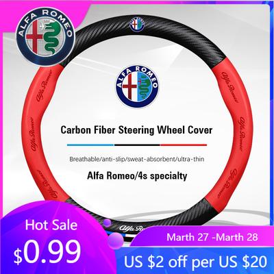 For Alfa Romeo Alfa Romeo Car Steering Wheel Cover Car Interior Accessories For Giulietta Mito 159 Giulia Stelvio 156 147 Tonale