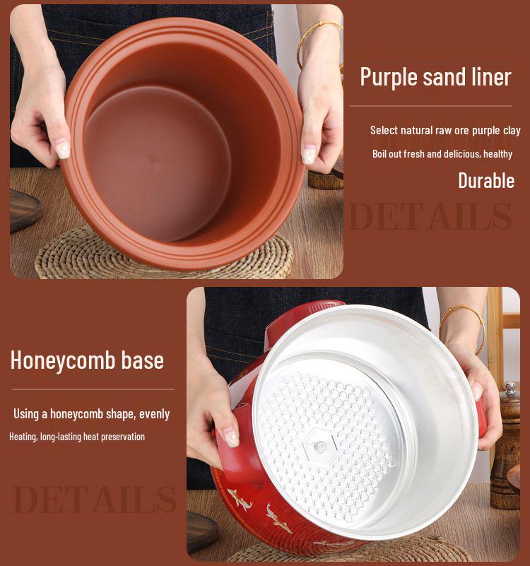 Smart Zisha Clay Stew Pot: Automatic Soup & Porridge Cooker for Health Preservation