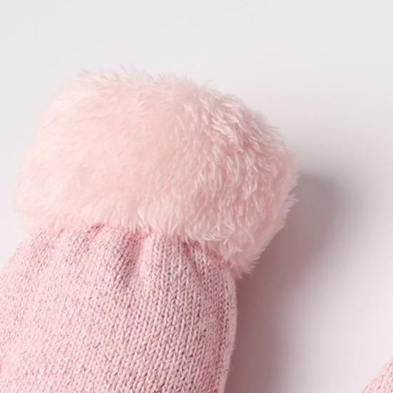 Kids Winter Hats Gloves Scarfs Set for Girls Boys Thickened Fleece Lined Knit Pompom Hat Mittens Neck Warmer Gaiter Set for 3-6 Years Toddlers