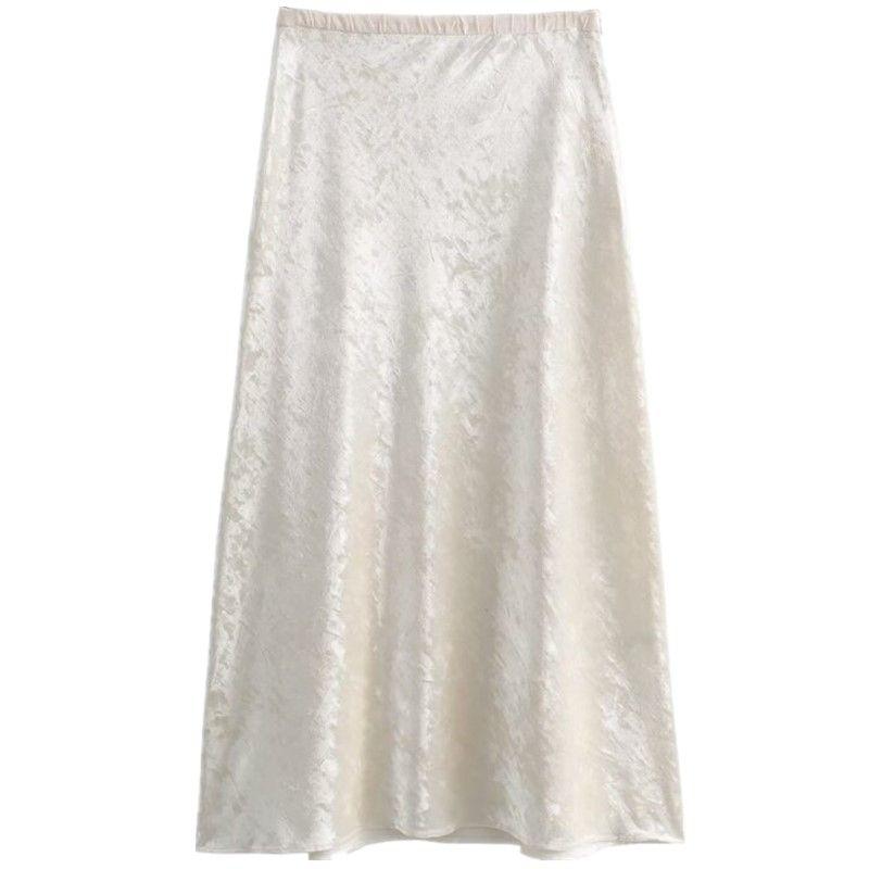 

Fashion Style Winter New Women s Clothing Slim Looking High Waist All-Matching Velvet Mini Skirt 9284840 712 White L