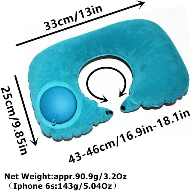 U-Shape Travel Pillow Inflateble Portable Folding Pillow Cervical Spine Protection Sleep Pillow Car Inflate Ring Neck Pillows