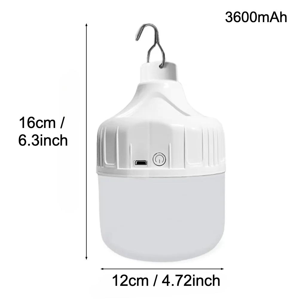 Portable USB Rechargeable LED Pendant Light with Hook High Brightness Outdoor Lamp Bulbs for Camping Fishing Emergency Night Lights