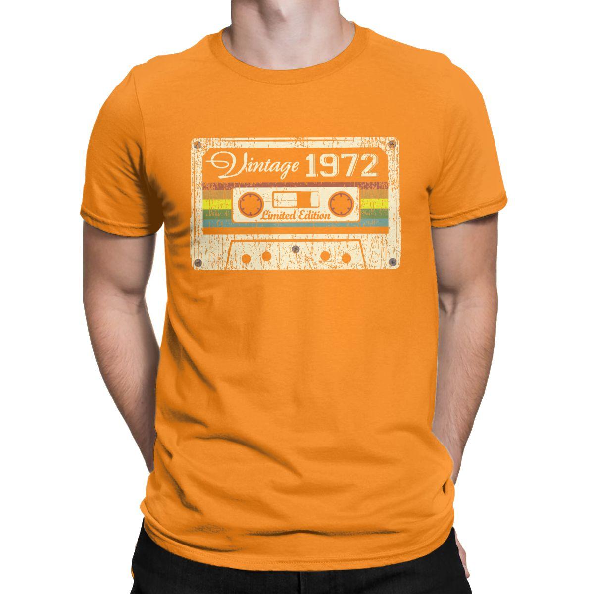 

Vintage 1972 50th Birthday Gift Men T Shirts 50 Years Old Vintage Tees Short Sleeve T-Shirts 100% Cotton Plus Size Clothes 4XL